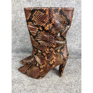Aldo Boots Womens Size 10 Snake Print Pointed Toe High Heel Ankle Zip